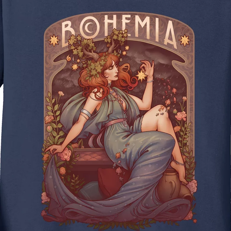 Art Nouveau Bohemia Kids Long Sleeve Shirt