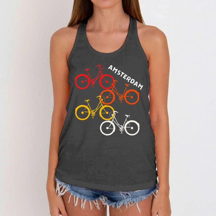 Amsterdam Netherlands Bike Bicycle Souvenir Women's Knotted Racerback Tank