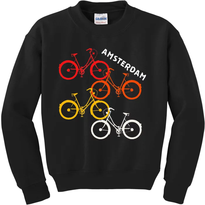 Amsterdam Netherlands Bike Bicycle Souvenir Kids Sweatshirt