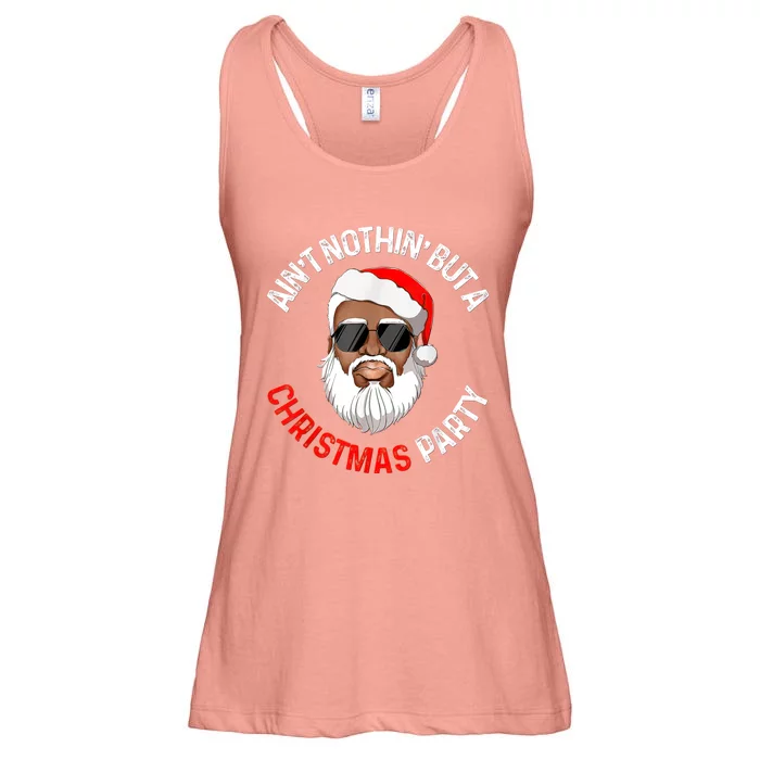 Aint Nothin' But A Christmas Party Black African Santa Claus Ladies Essential Flowy Tank