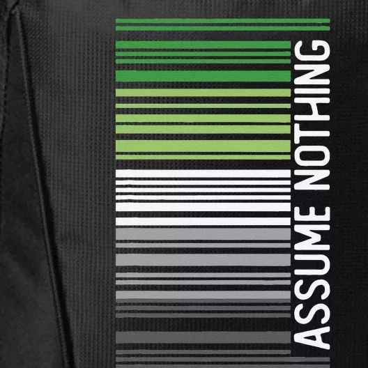 Assume Nothing Barcode Aromantic Pride Flag LGBT No Romo Aro City Backpack