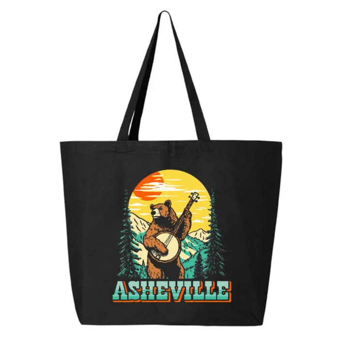 Asheville North Carolina Banjo Bear Vintage Nature 25L Jumbo Tote