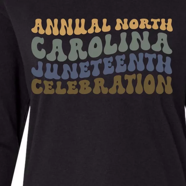 Annual North Carolina Juneteenth Celebration Retro Art Womens Cotton Relaxed Long Sleeve T-Shirt