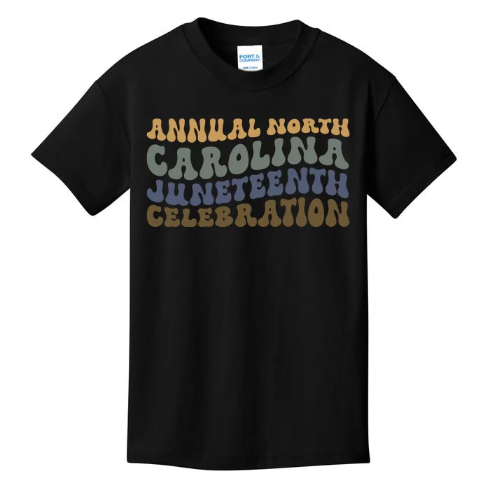 Annual North Carolina Juneteenth Celebration Retro Art Kids T-Shirt