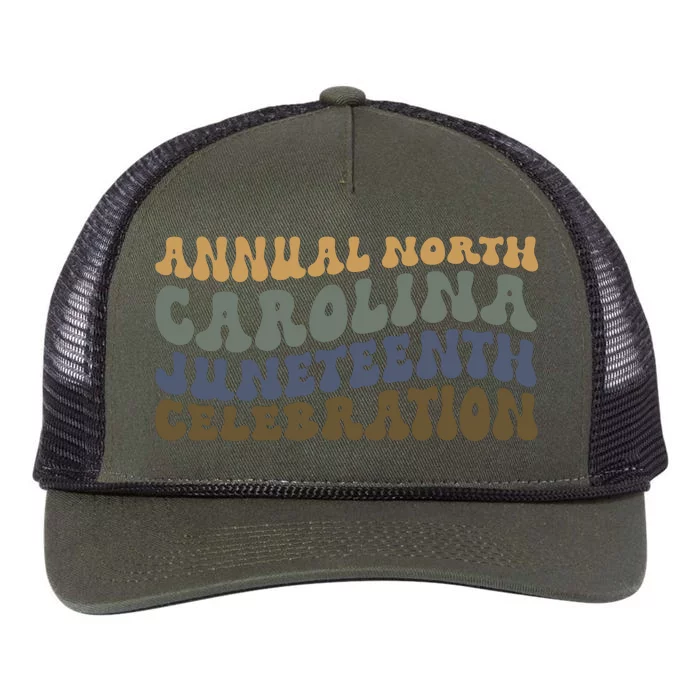 Annual North Carolina Juneteenth Celebration Retro Art Retro Rope Trucker Hat Cap