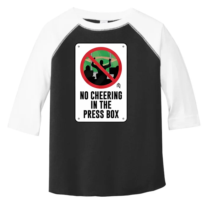 Athletelogos No Cheering In The Press Box Toddler Fine Jersey T-Shirt