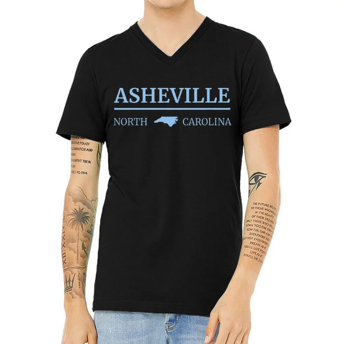 Asheville North Carolina Blue Ridge Mountains Nc Hiking V-Neck T-Shirt