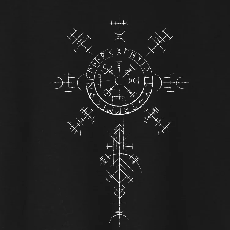 Ancient Norse Compass Symbol for Adventurers Women's Crop Top Tee