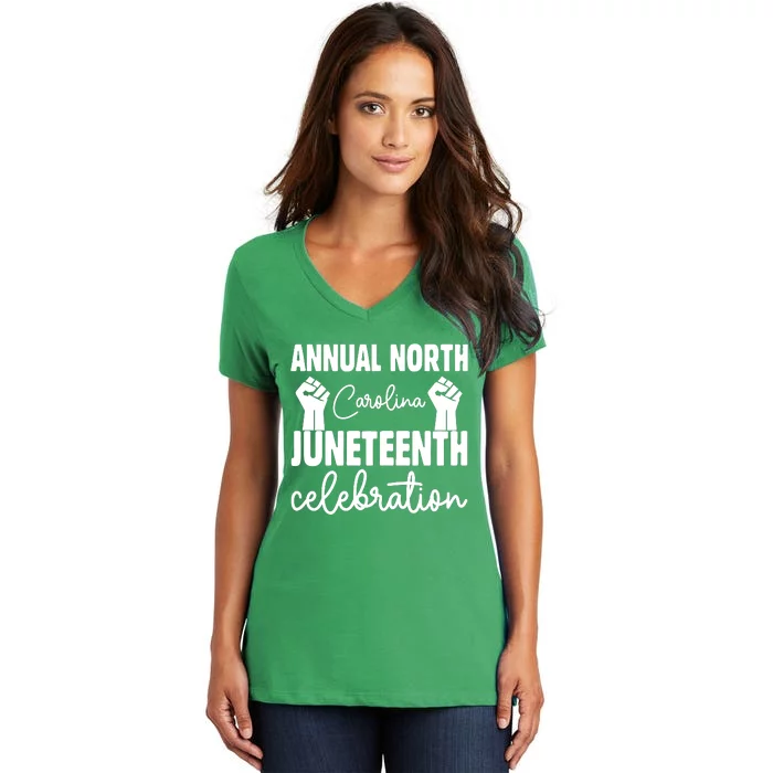 Annual North Carolina Juneteenth Celebration Graphic Women's V-Neck T-Shirt