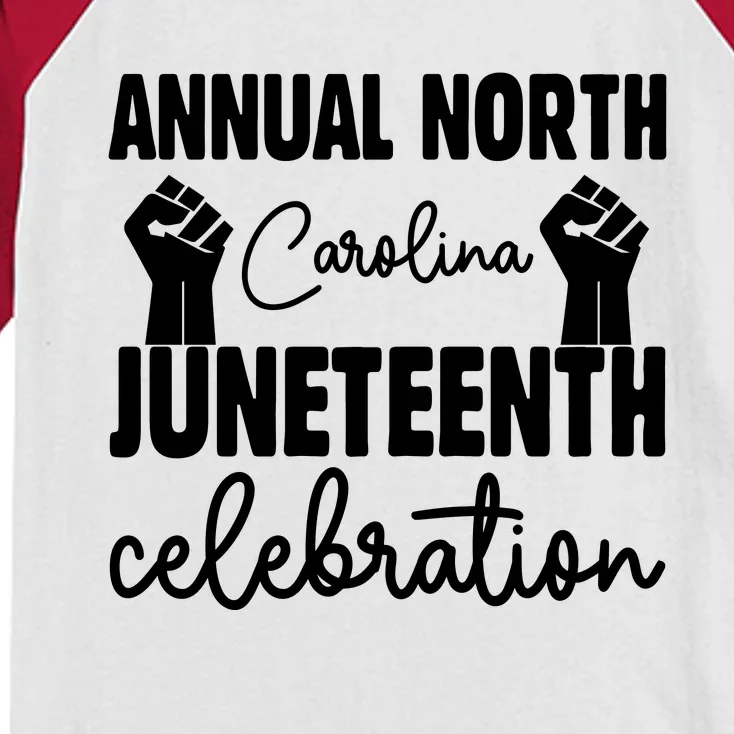 Annual North Carolina Juneteenth Celebration Graphic Kids Colorblock Raglan Jersey