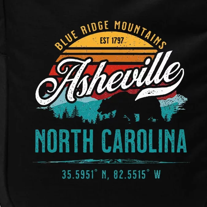 Asheville North Carolina Retro Sunset Blue Ridge Mountains Impact Tech Backpack