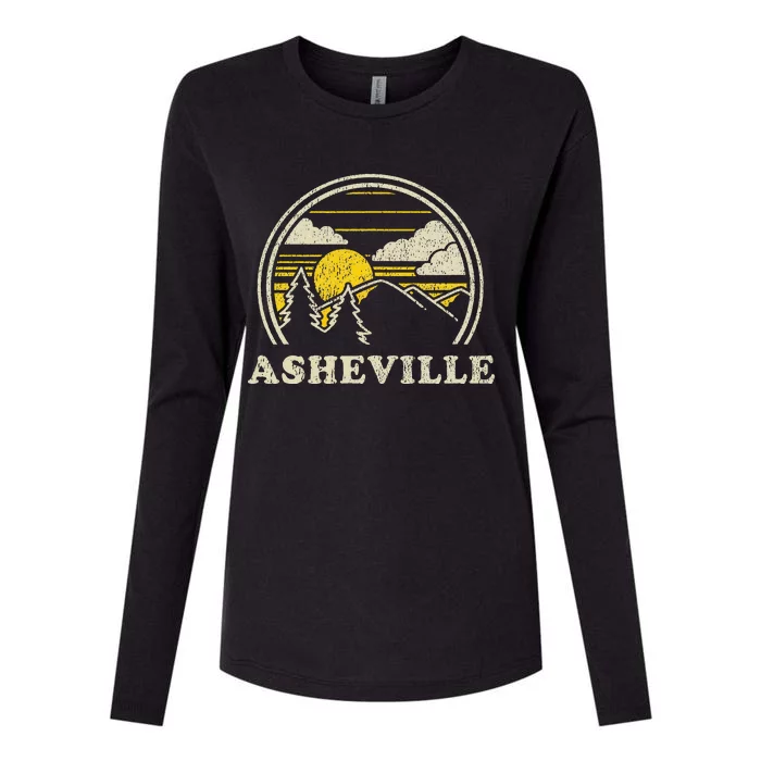 Asheville North Carolina Nc Vintage Hiking Mountains Womens Cotton Relaxed Long Sleeve T-Shirt