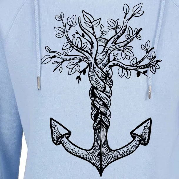 Anchor Tree Womens Funnel Neck Pullover Hood