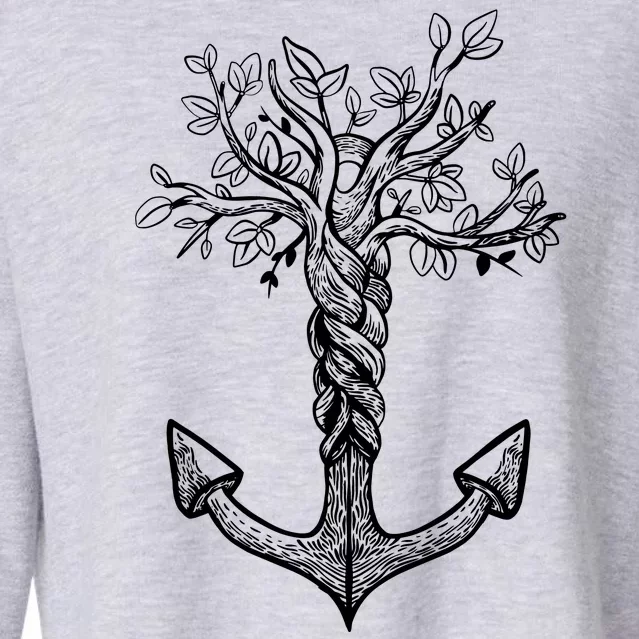 Anchor Tree Cropped Pullover Crew