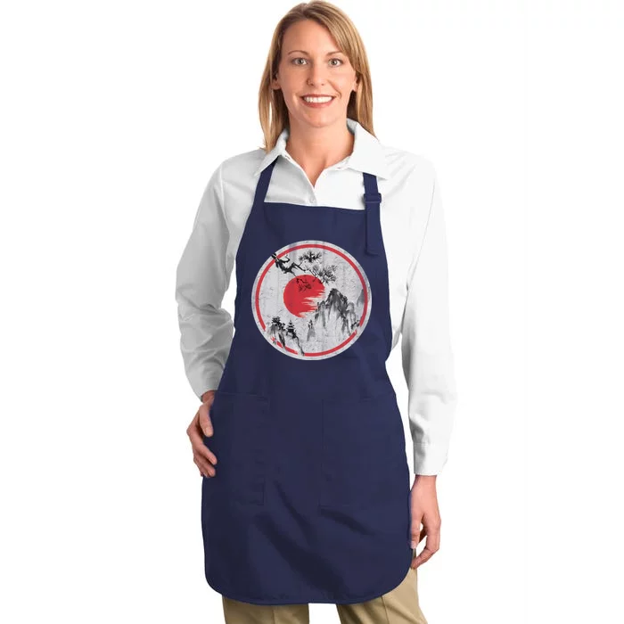 Ancient Mountain Full-Length Apron With Pocket