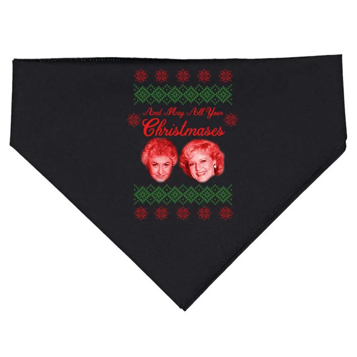 And May All Your Christmases Ugly Christmas USA-Made Doggie Bandana