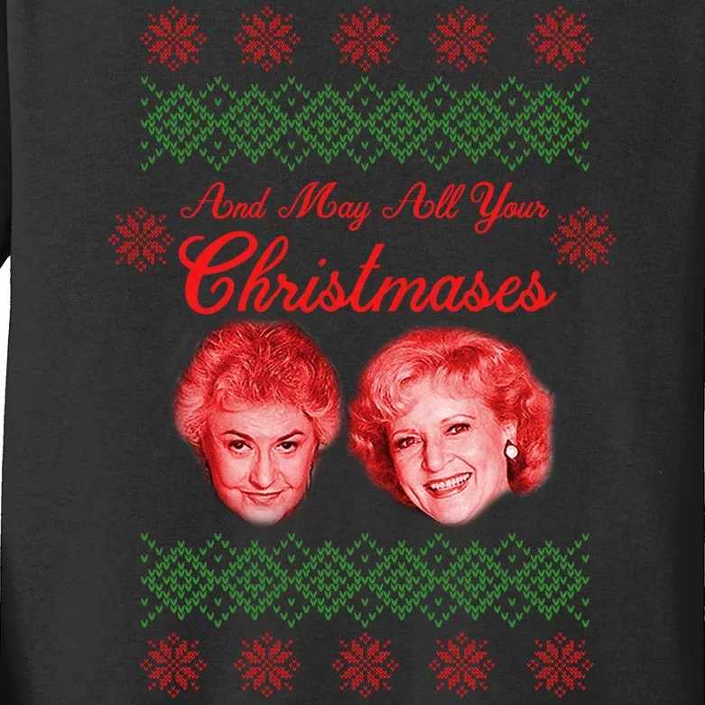 And May All Your Christmases Ugly Christmas Kids Long Sleeve Shirt