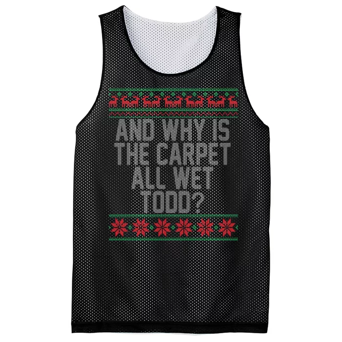 And Why Is The Carpet All Wet Todd? Ugly Christmas Mesh Reversible Basketball Jersey Tank