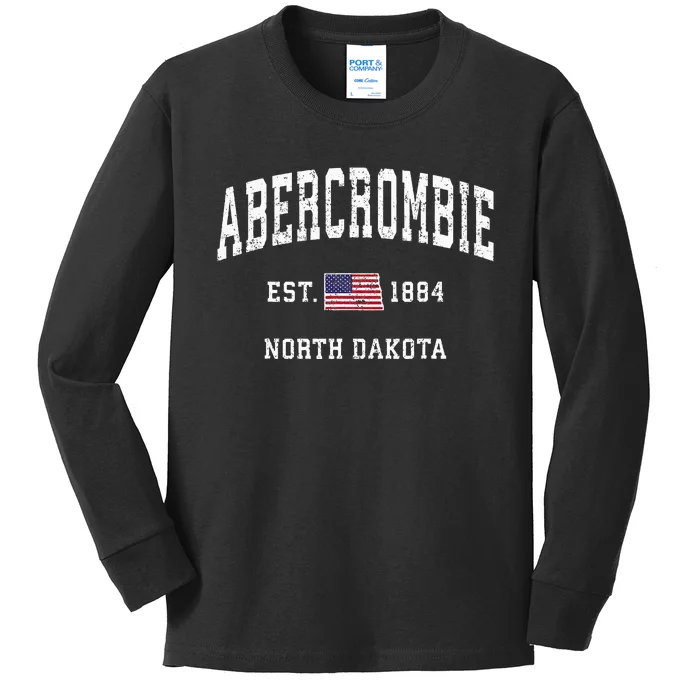 Abercrombie North Dakota Nd Vintage Kids Long Sleeve Shirt