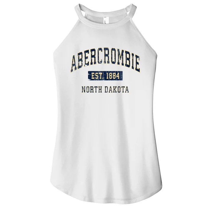 Abercrombie North Dakota Nd Vintage Athletic Sports Design Women’s Perfect Tri Rocker Tank