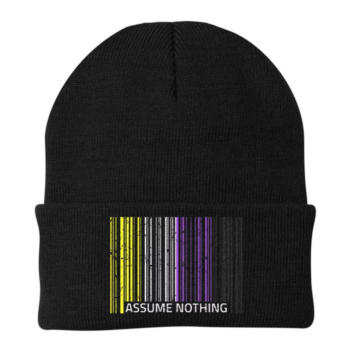 Assume Nothing Flag Genderqueer Lgbtqia Pride Knit Cap Winter Beanie