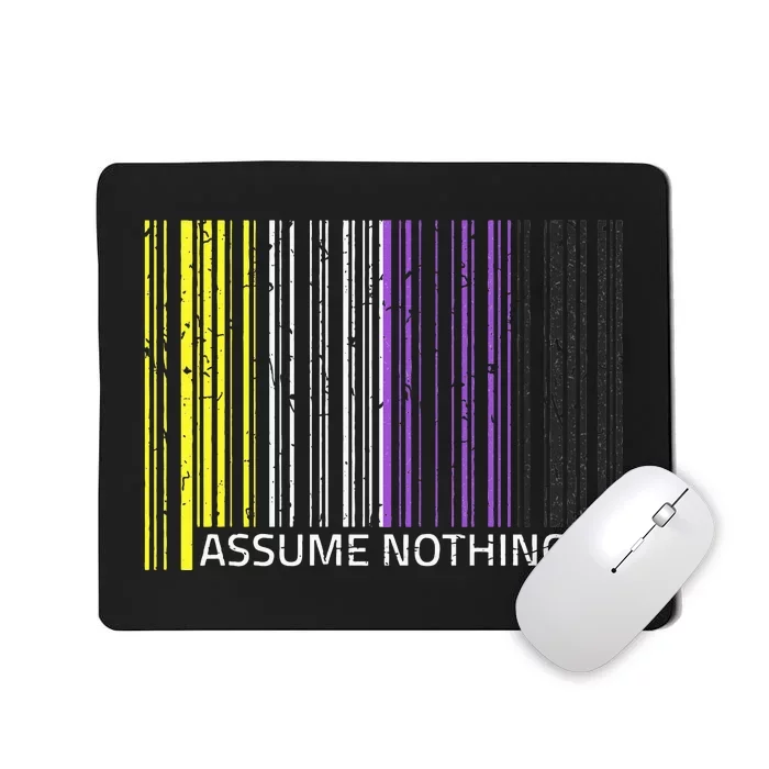 Assume Nothing Flag Genderqueer Lgbtqia Pride Mousepad