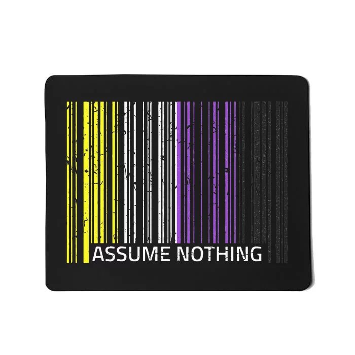 Assume Nothing Flag Genderqueer Lgbtqia Pride Mousepad