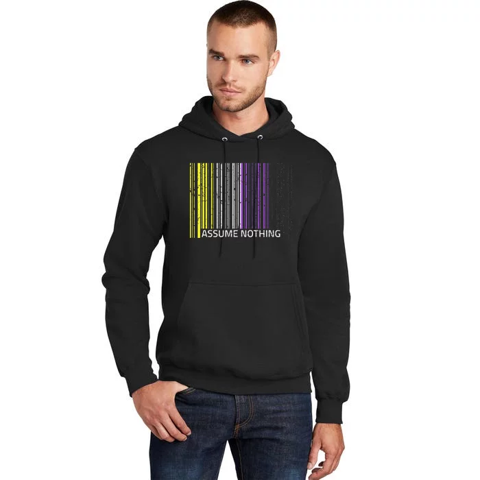 Assume Nothing Flag Genderqueer Lgbtqia Pride Tall Hoodie