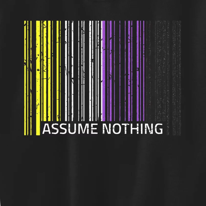 Assume Nothing Flag Genderqueer Lgbtqia Pride Kids Sweatshirt