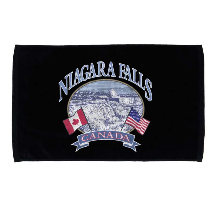 Americana Niagara Falls Scene Canada America Flags Gift Microfiber Hand Towel