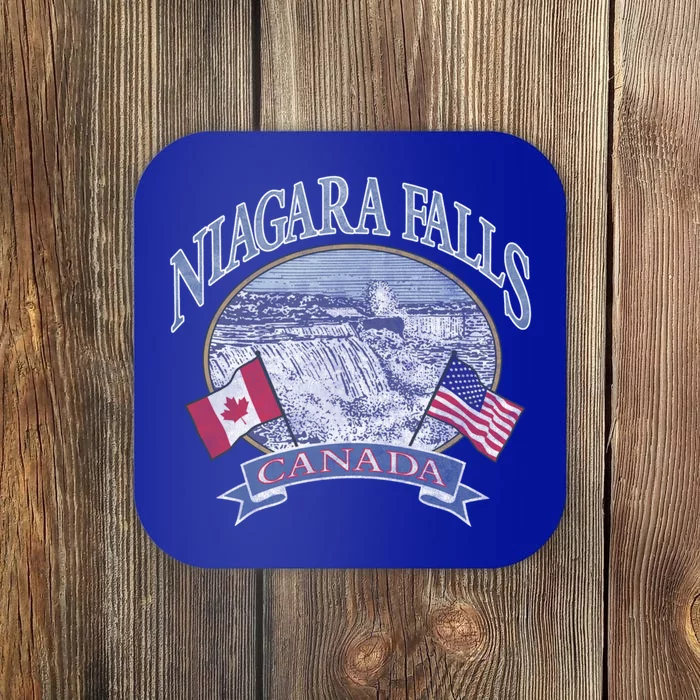 Americana Niagara Falls Scene Canada America Flags Gift Coaster