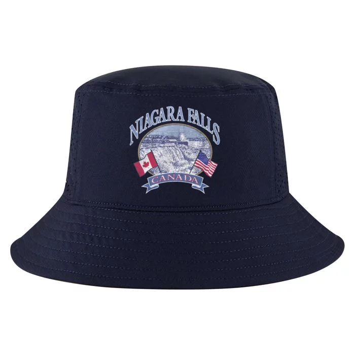 Americana Niagara Falls Scene Canada America Flags Gift Cool Comfort Performance Bucket Hat