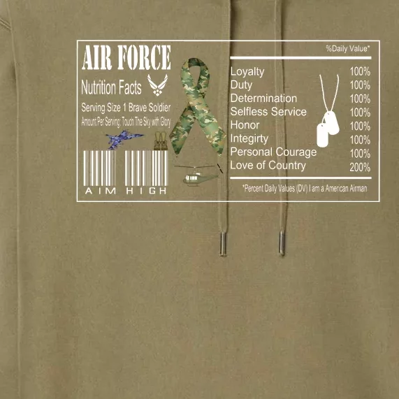 Airforce Nutrition Facts Serving Size 1 Brave Soldier Premium Hoodie