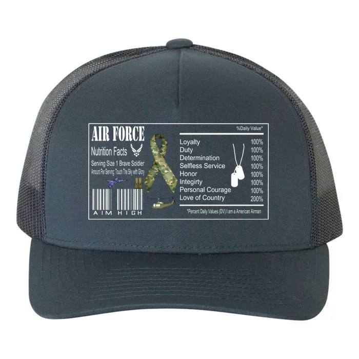 Airforce Nutrition Facts Serving Size 1 Brave Soldier Yupoong Adult 5-Panel Trucker Hat