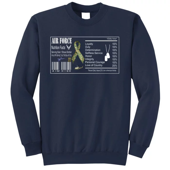 Airforce Nutrition Facts Serving Size 1 Brave Soldier Sweatshirt