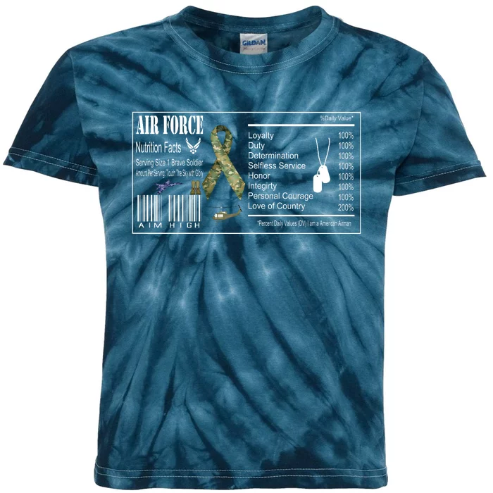 Airforce Nutrition Facts Serving Size 1 Brave Soldier Kids Tie-Dye T-Shirt