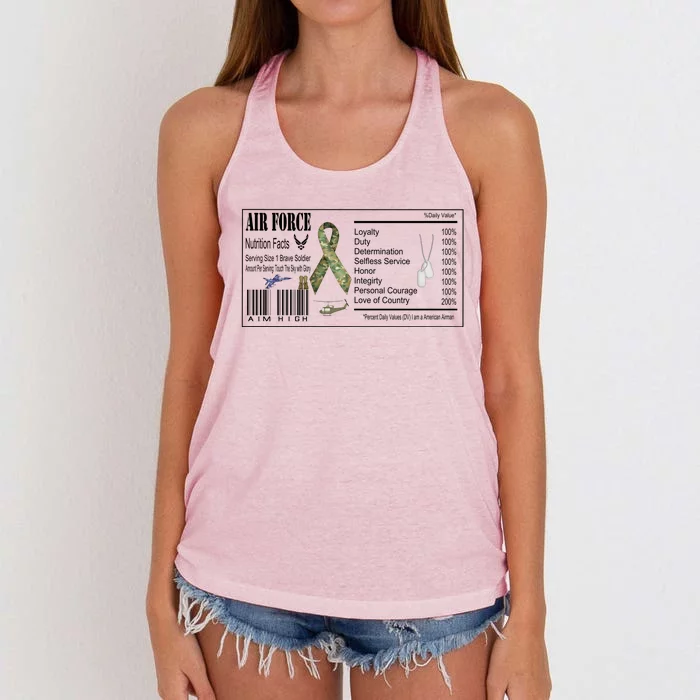 Airforce Nutrition Facts Serving Size 1 Brave Soldier Women's Knotted Racerback Tank