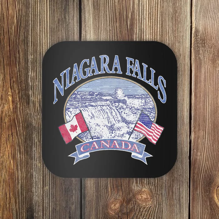 Americana Niagara Falls Scene Canada America Flags Coaster