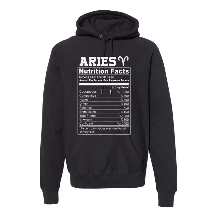 Aries nutrition facts Premium Hoodie