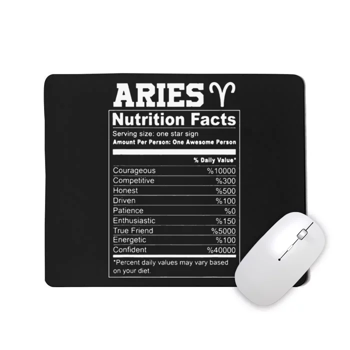 Aries nutrition facts Mousepad