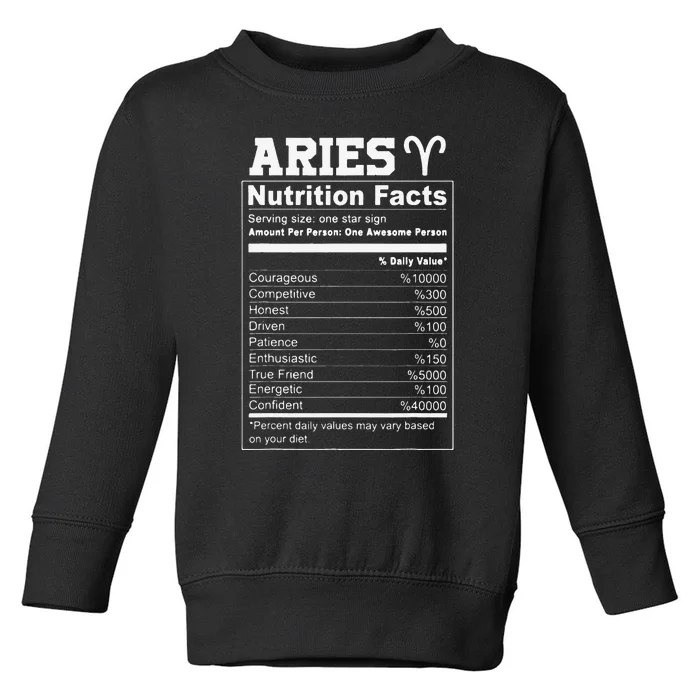 Aries nutrition facts Toddler Sweatshirt