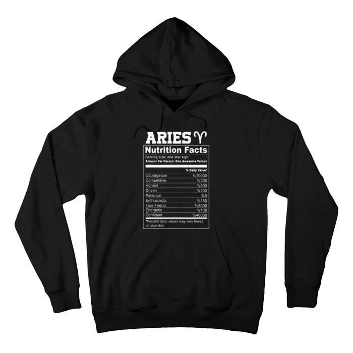 Aries nutrition facts Tall Hoodie