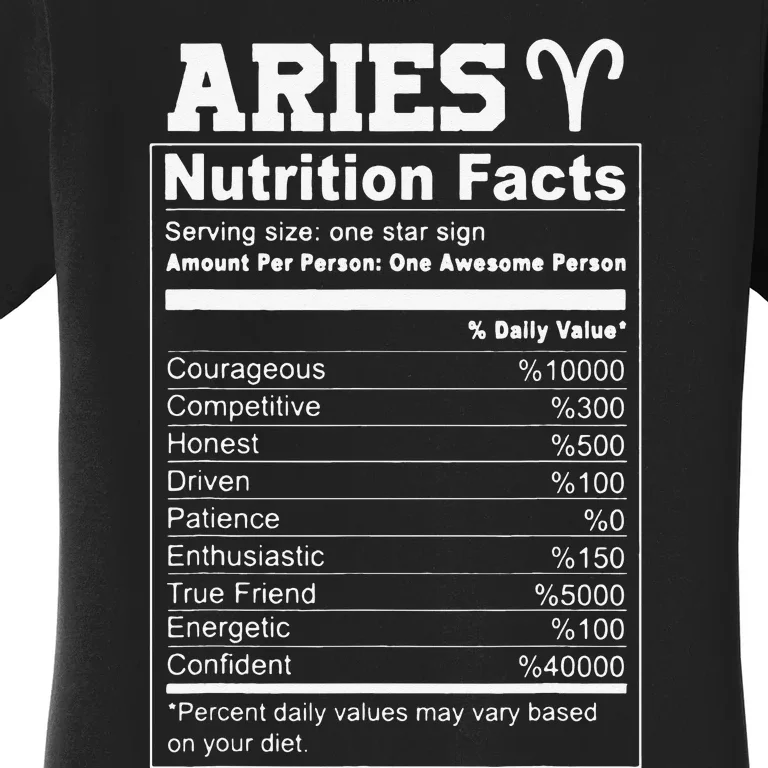 Aries nutrition facts Women's T-Shirt