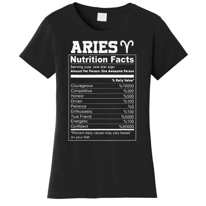 Aries nutrition facts Women's T-Shirt