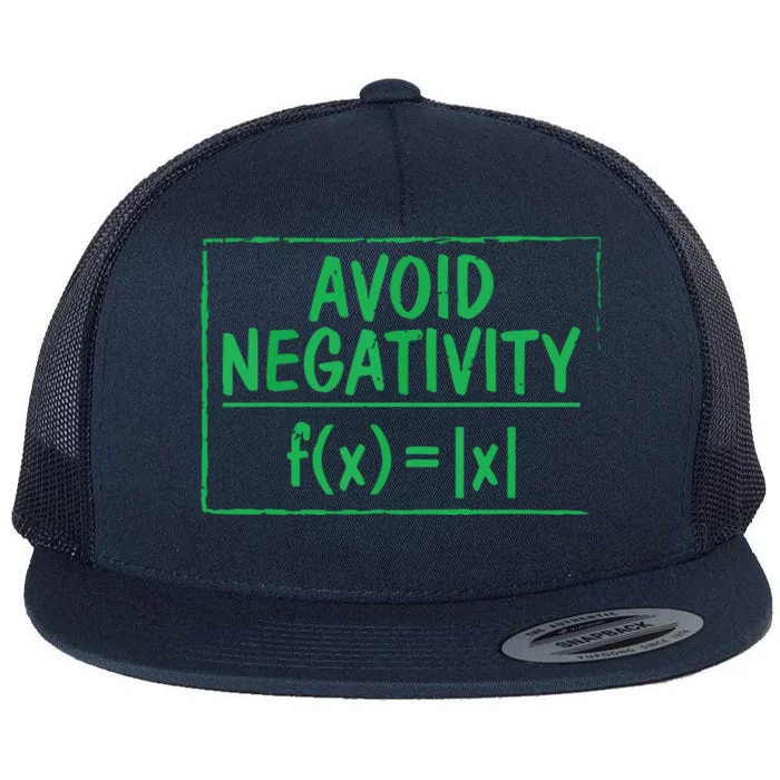 Avoid Negativity Funny Math Problem Engineer Flat Bill Trucker Hat