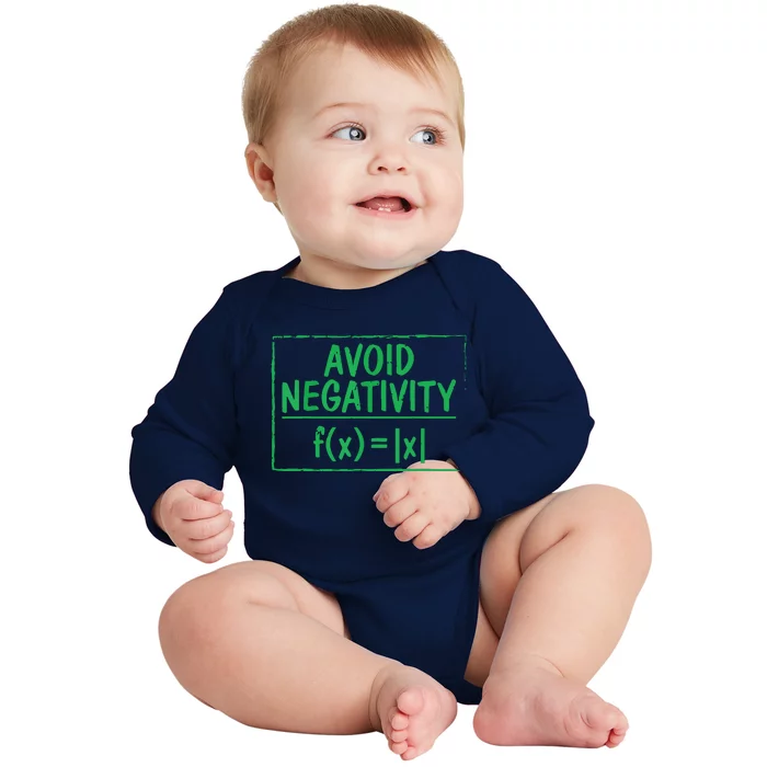 Avoid Negativity Funny Math Problem Engineer Baby Long Sleeve Bodysuit