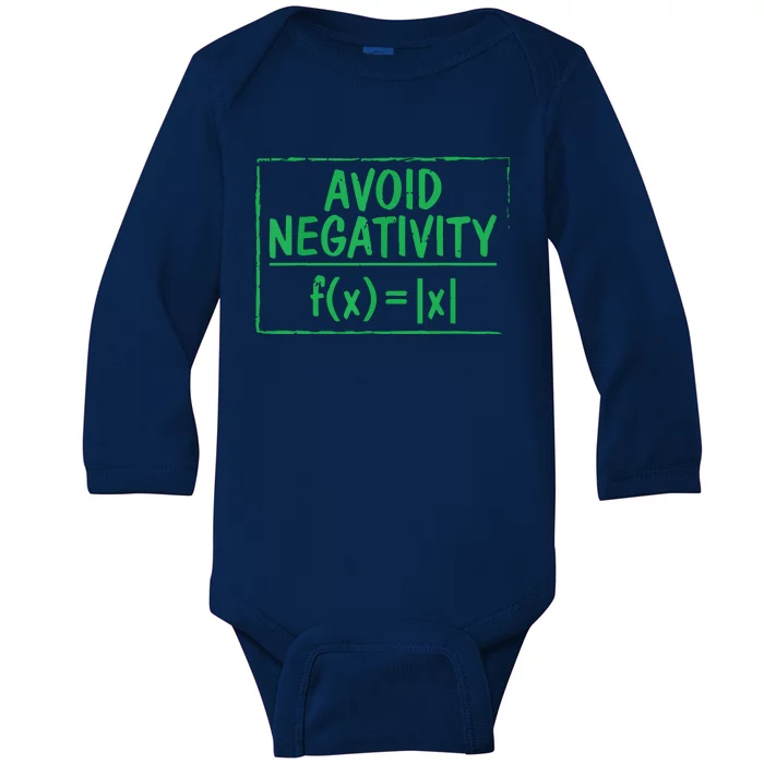 Avoid Negativity Funny Math Problem Engineer Baby Long Sleeve Bodysuit