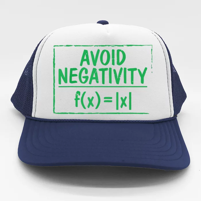 Avoid Negativity Funny Math Problem Engineer Trucker Hat