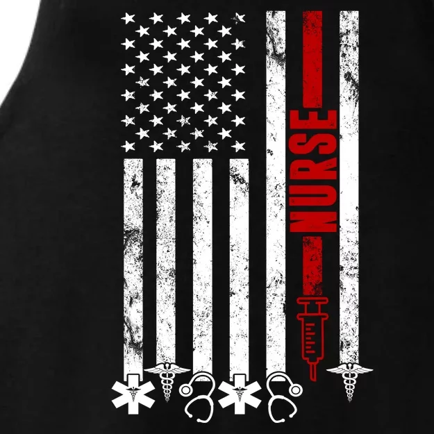 American Nurse Flag RN Nurse Ladies Tri-Blend Wicking Tank