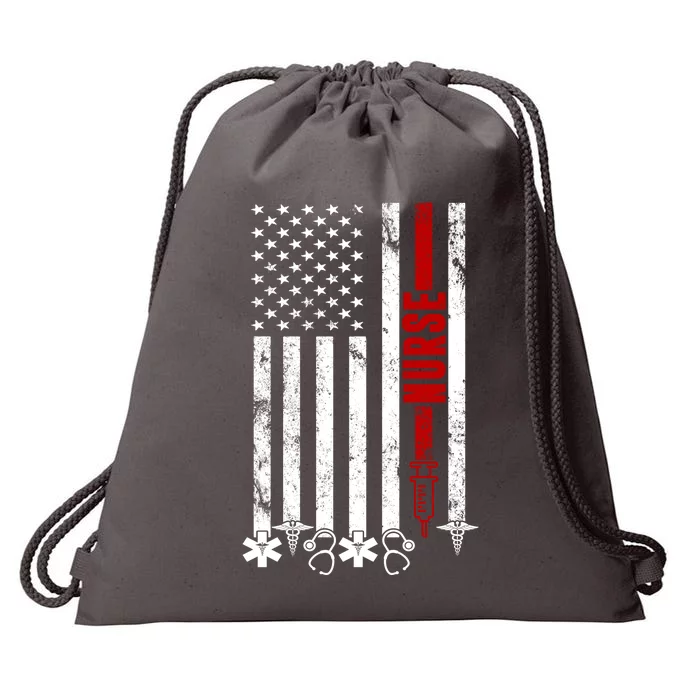 American Nurse Flag RN Nurse Drawstring Bag